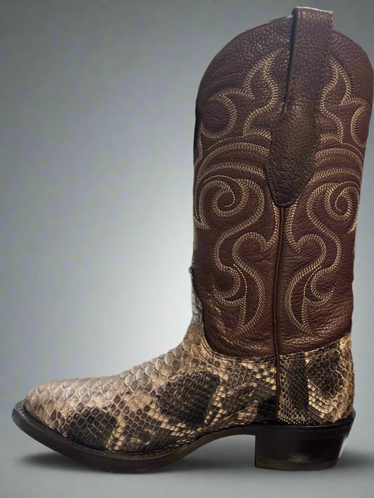 LOS ALTOS Men's Python Round Toe Rustic Color Boot