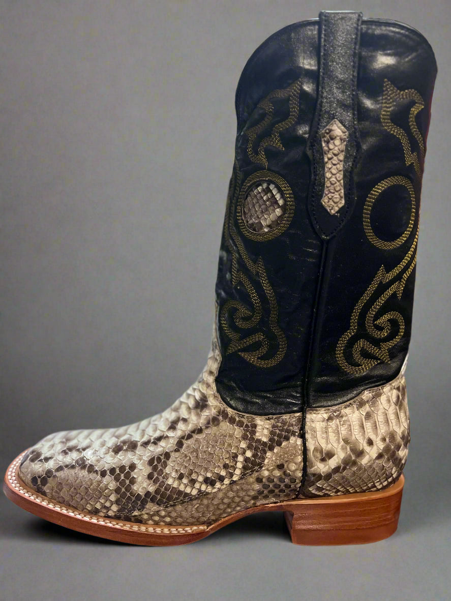 DILIGENCIA BOOTS Men's Natural Python Tucson Square Toe Boots