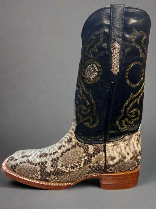 DILIGENCIA BOOTS Men's Natural Python Tucson Square Toe Boots