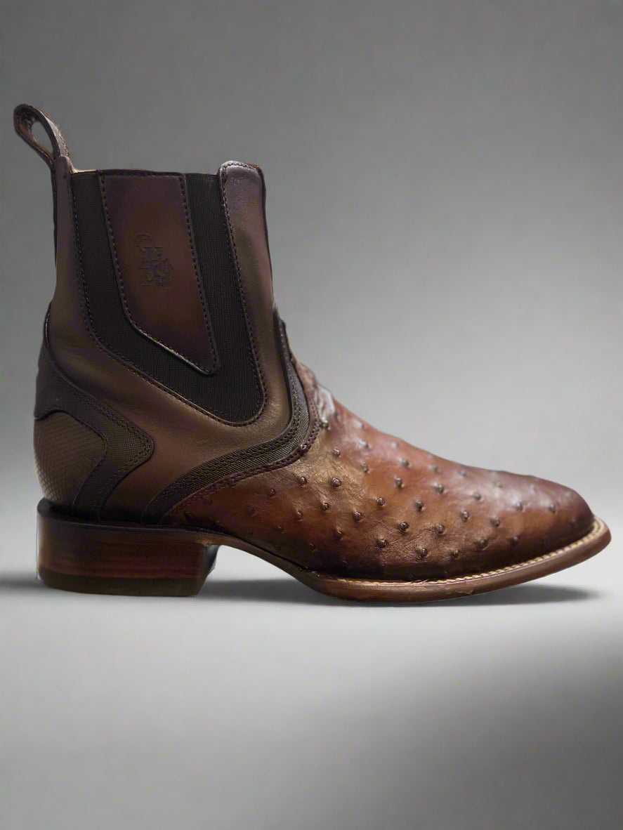 CUADRA Men's Honey Moroni Ostrich Botin