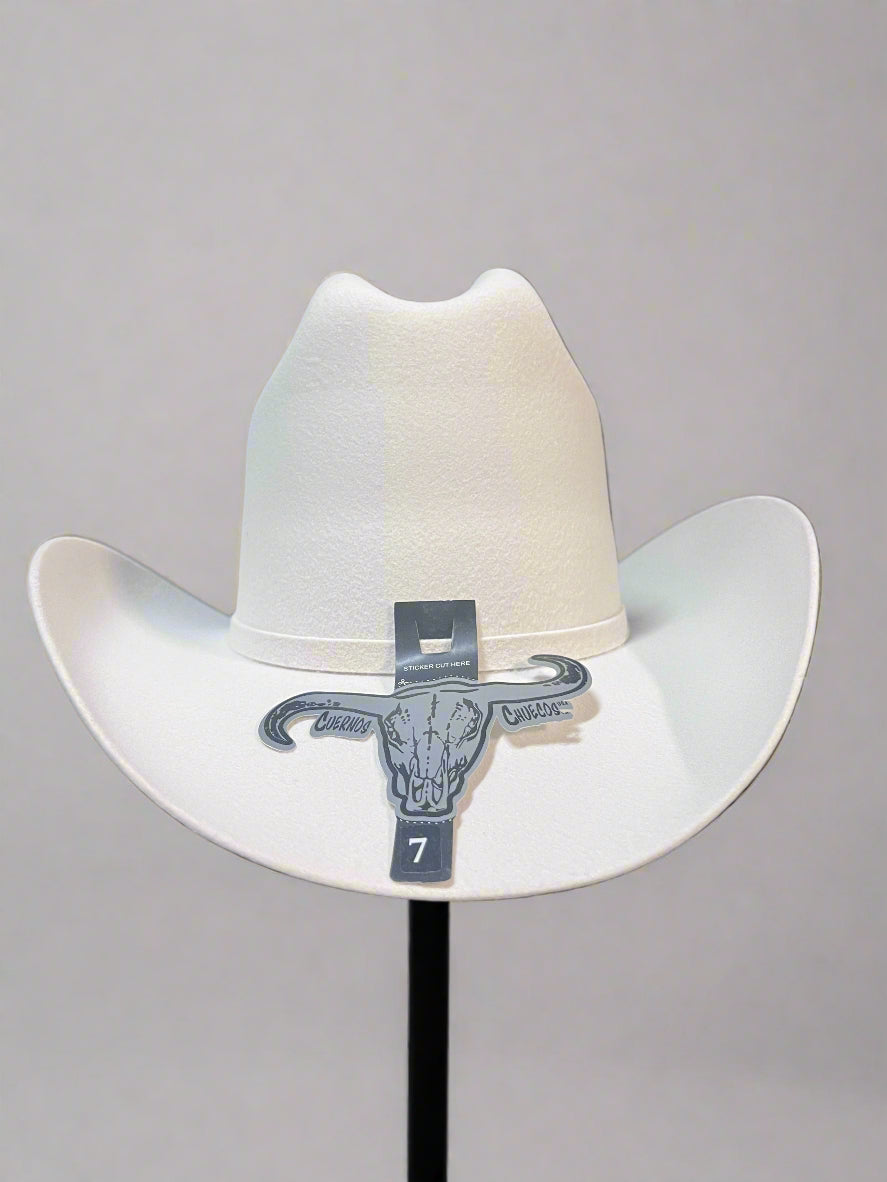 CUERNOS CHUECOS Men's 6X Durango White Felt Hat