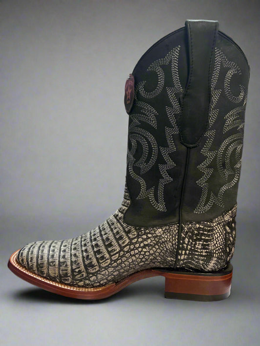LOS ALTOS Men's Faded Grey Crocodile Boots