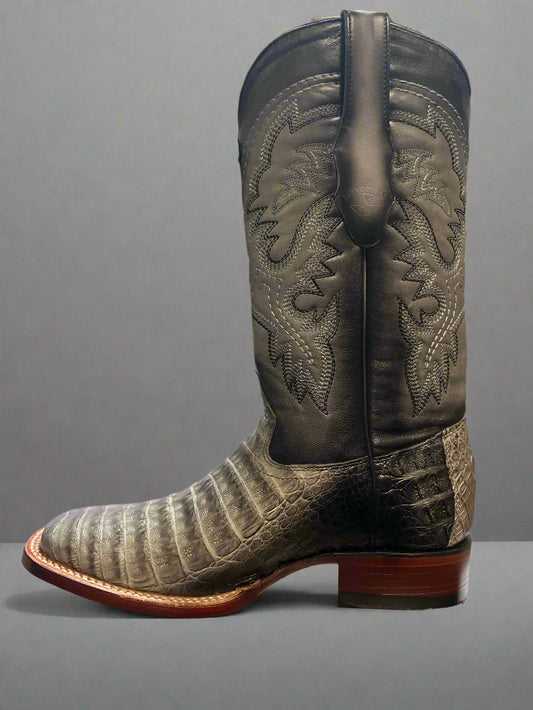 LOS ALTOS Men's Vintage Grey Crocodile Boots