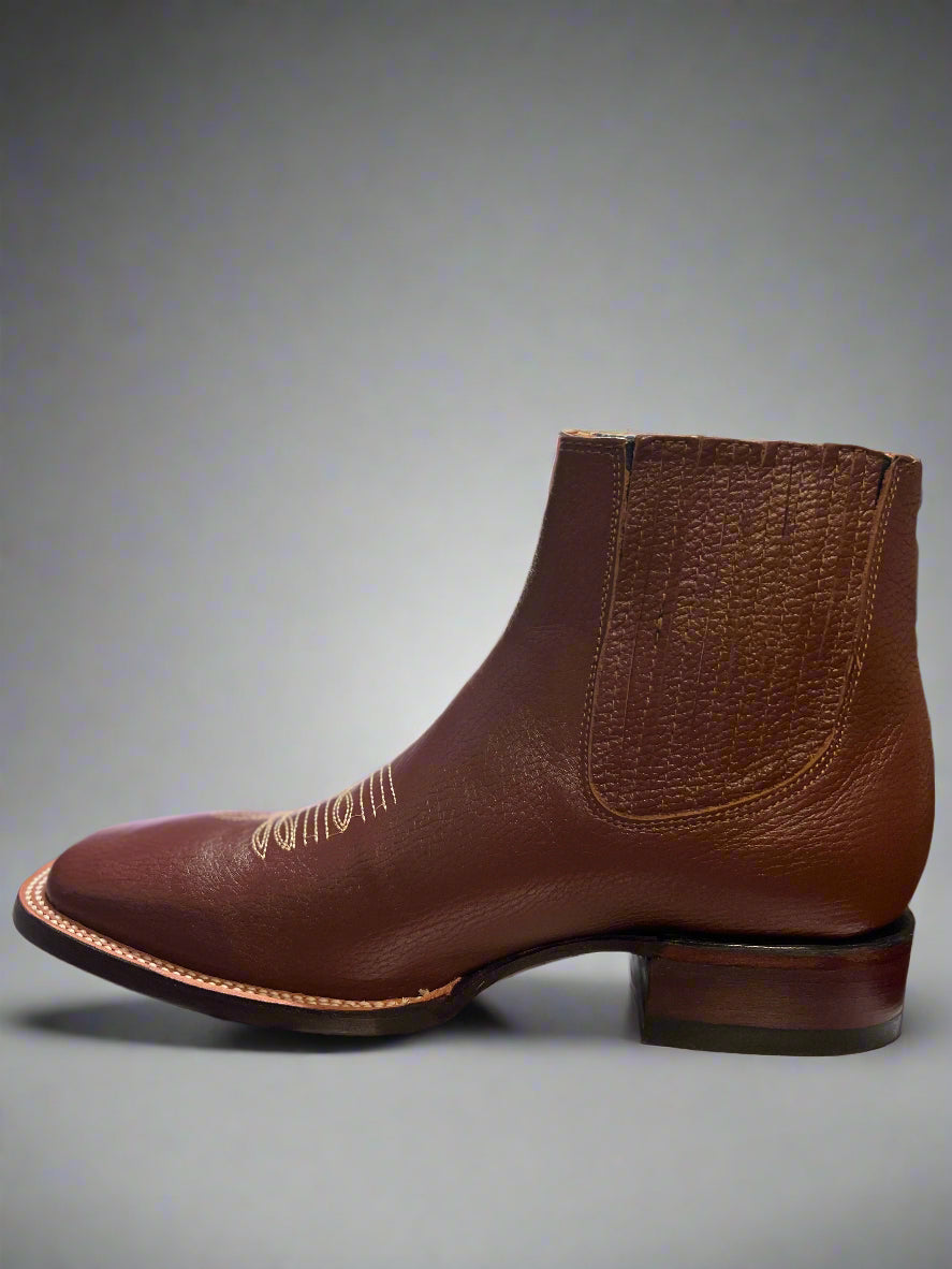 LOS ANGELES Men's Square Toe Brown Leather Botin