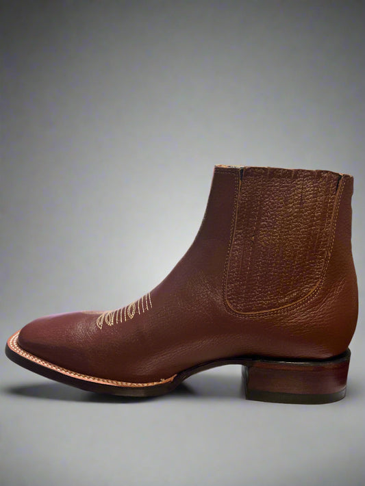 LOS ANGELES Men's Square Toe Brown Leather Botin