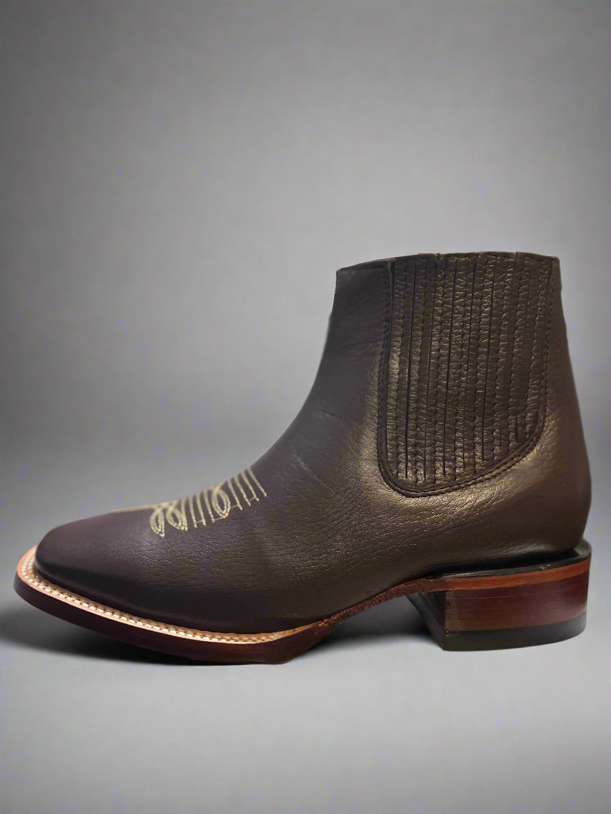 LOS ANGELES Men's Square Toe Grizzly Leather Botin