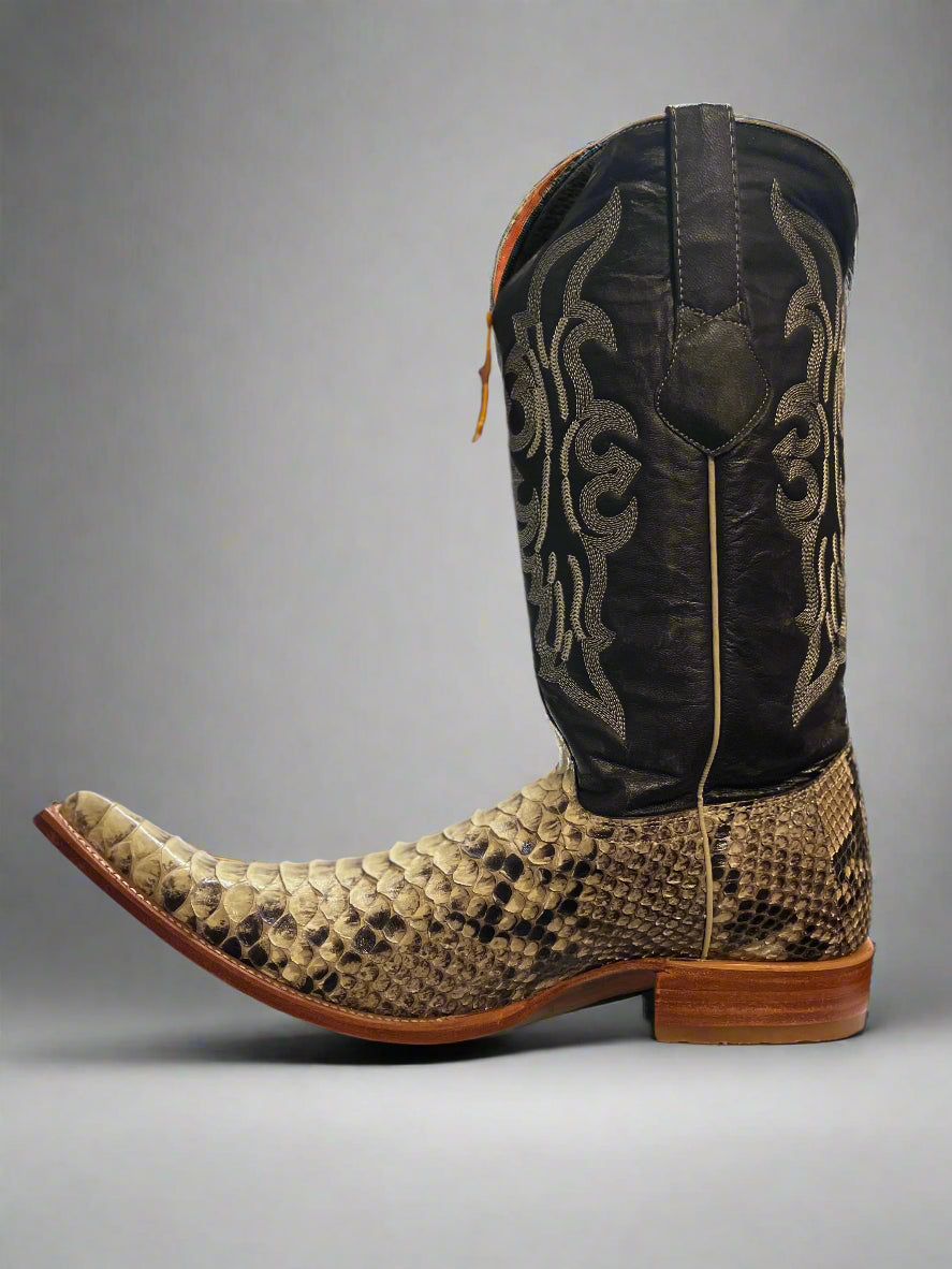 LOS ALTOS Men's Chihuahua Toe Vintage Style Python Boots