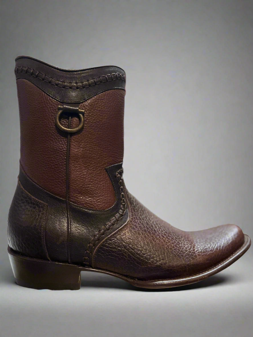 Duque di Galliano Men's Burnt Brown Dubai Toe Leather Botin
