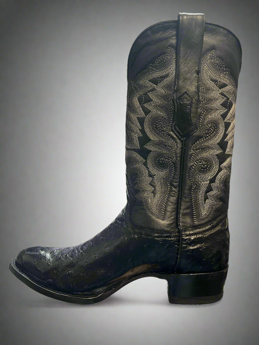TANNER MARK Men's Round Toe Ostrich Boots