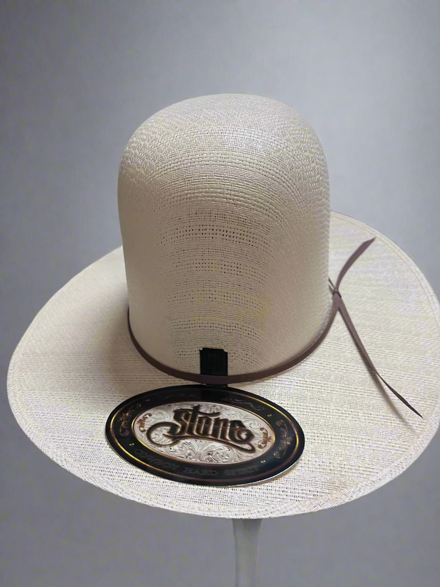 STONE Men's Cowboy Hard Spirit Open Crown 100X Straw Hat