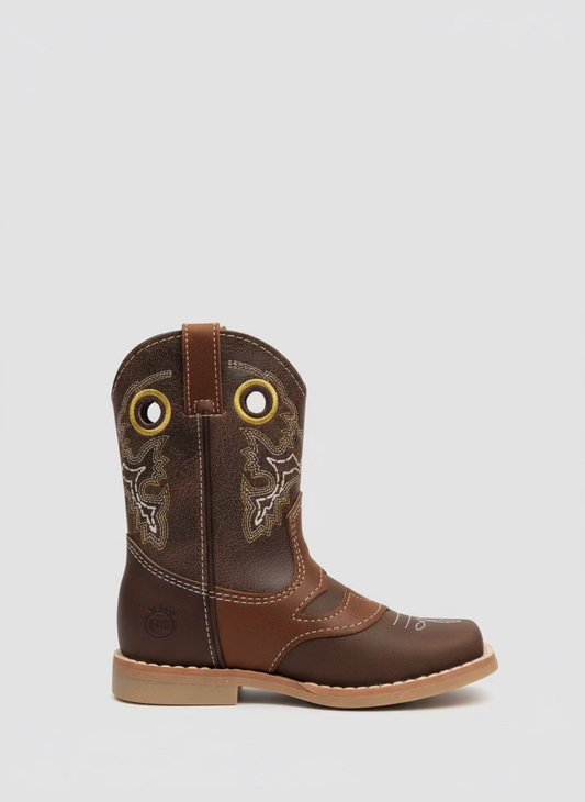 White Diamonds Zipper Kid's Cafe Brown Rodeo Crazy Leather Boot