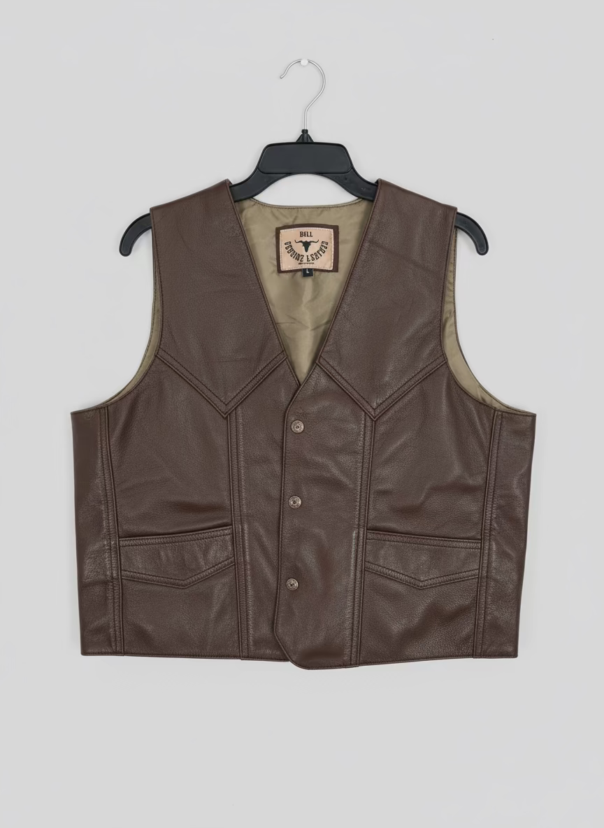 SOUTH BAY MEN'S LEATHER VEST SNAP