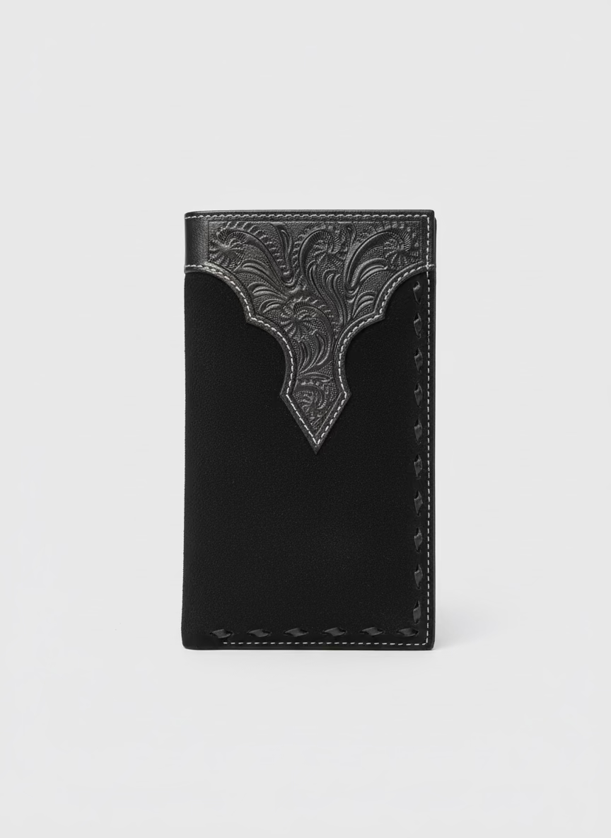 NOCONA Rodeo Wallet/ Checkbook Cover Braided Suede Black