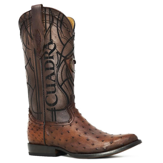 CUADRA Men's Flame Cafe Ostrich Round Toe Boots