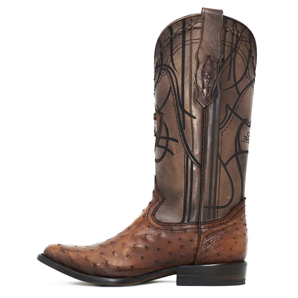 CUADRA Men's Flame Cafe Ostrich Round Toe Boots