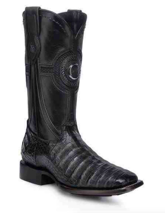 CUADRA Men's Black Caiman Belly Oxford Boots