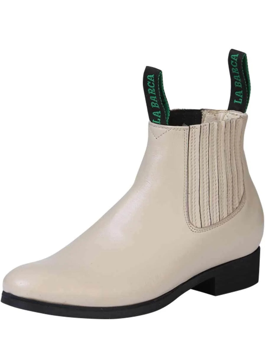 LA BARCA Men's Botin Charro Blanco