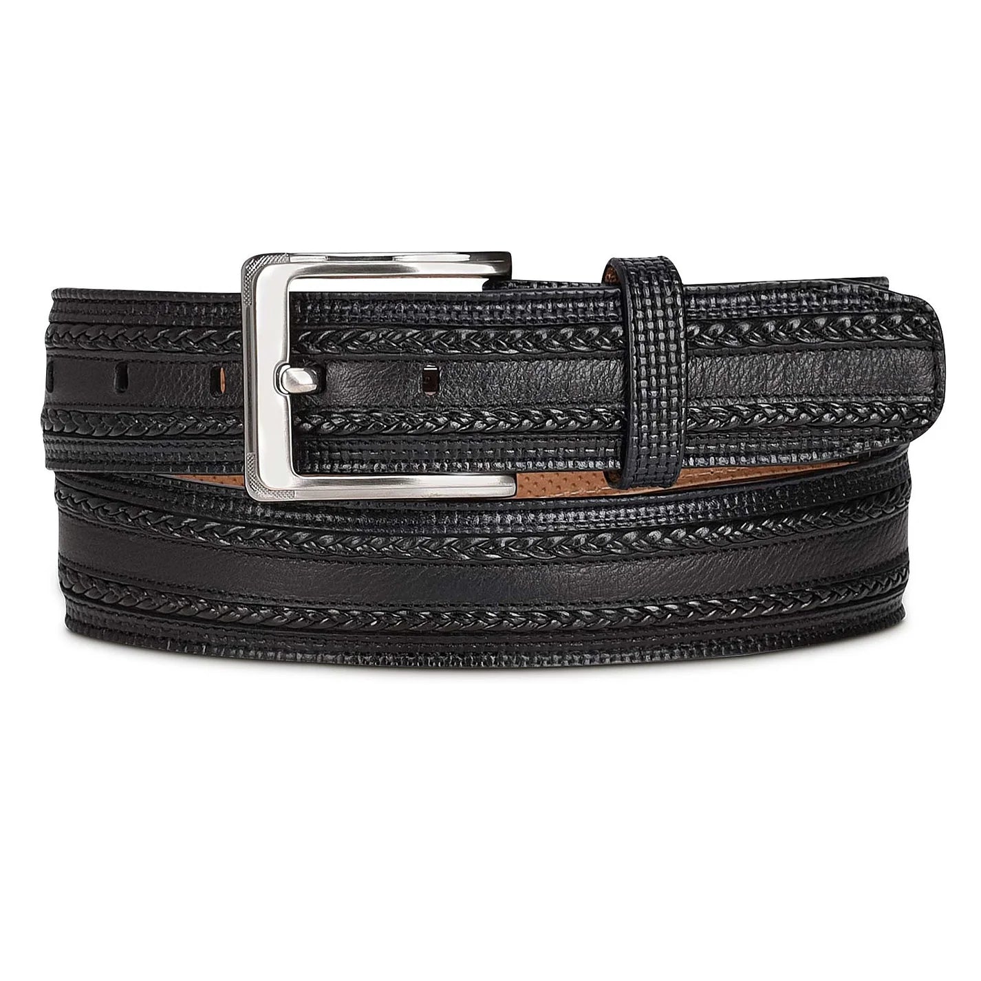 Engraved Black dress leather belt 36 Engraved Black dress leather belt 36