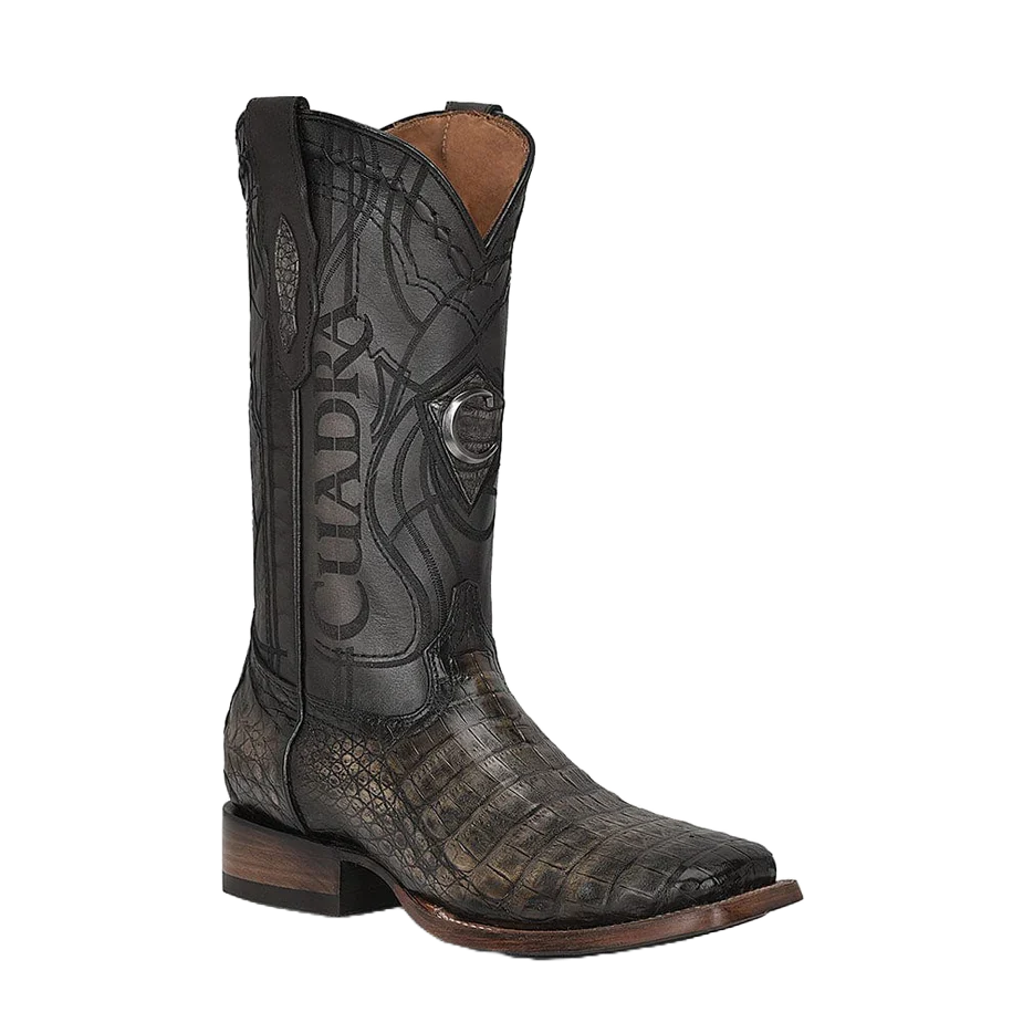 CUADRA Men's ATLANTIC BLACK SAND CAIMAN EMBROIDERY & LASER Boots