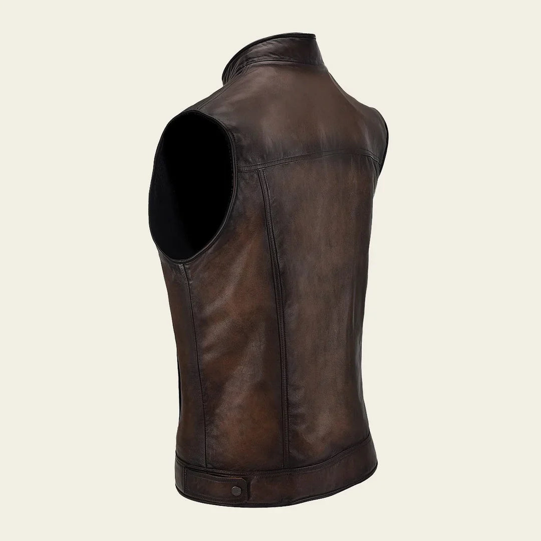 CUADRA MENS VESTS VINTAGE CAPPUCCINO ZIPPER