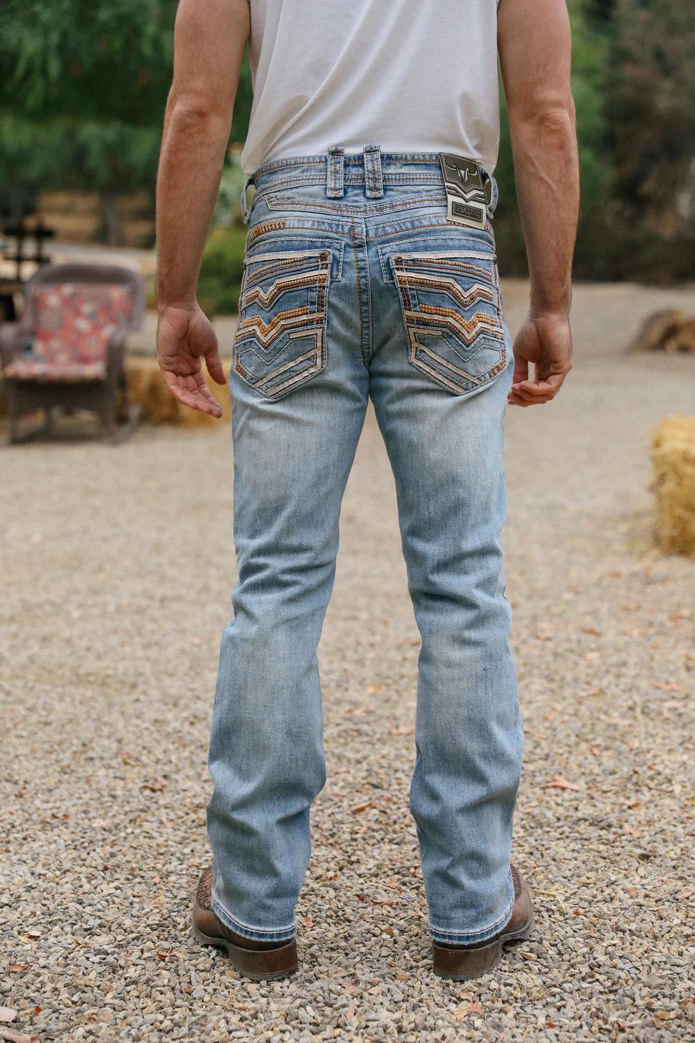 PLATINI Men's holt Light Blue Slim Bootcut Jeans