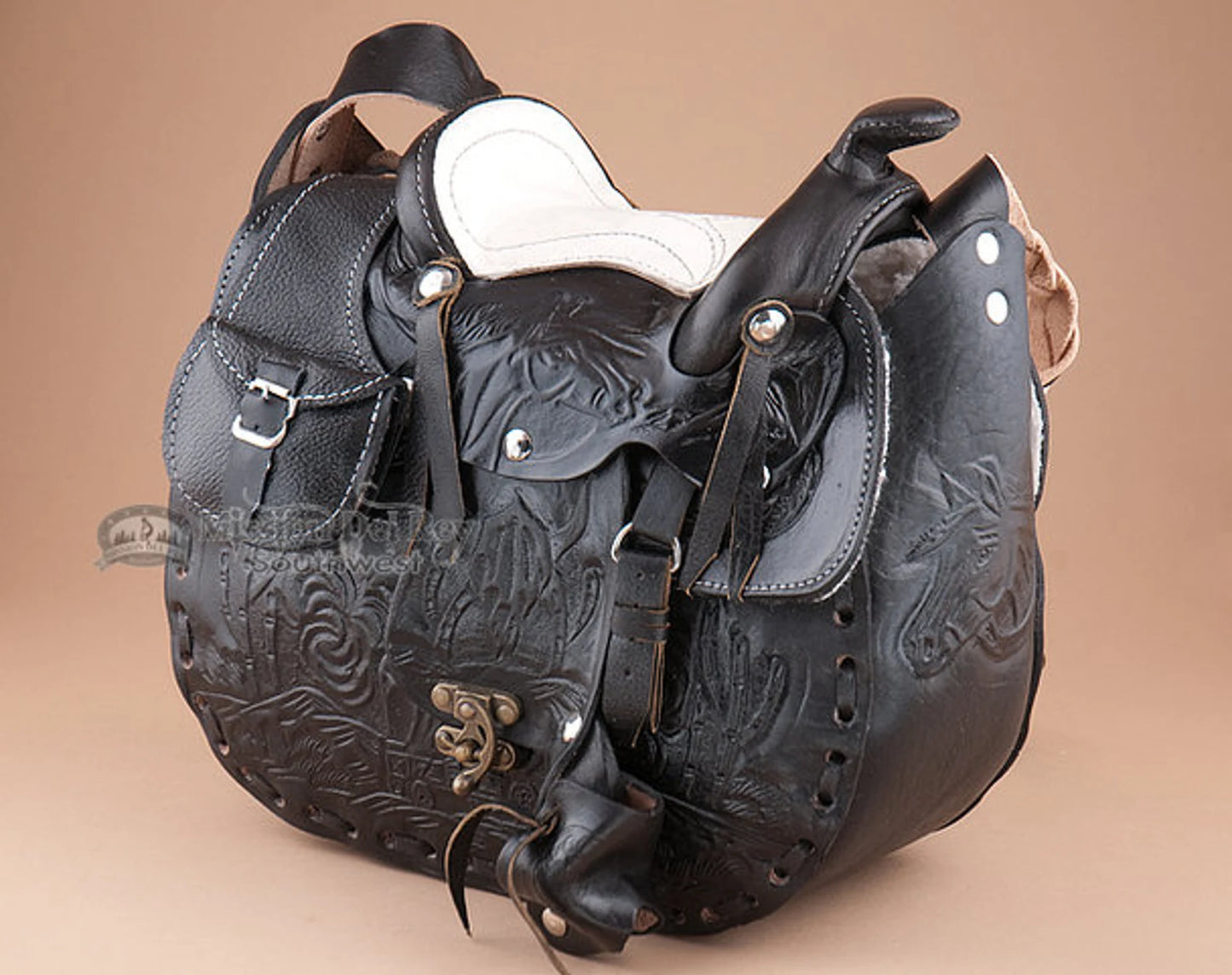 Women's Leather Saddle Bag Purses