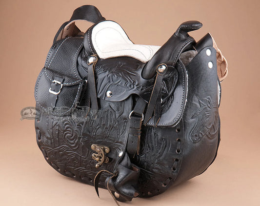 Women's Leather Saddle Bag Purses