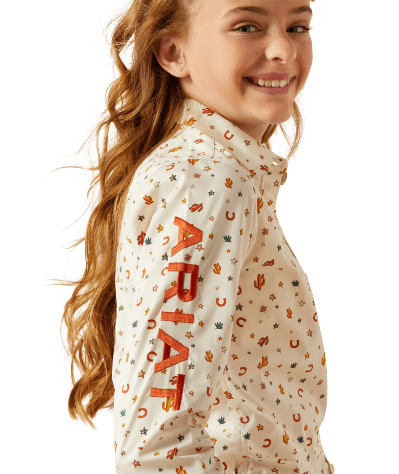 ARIAT Girl's Team Kirby Sienna Print Long Sleeve Shirt