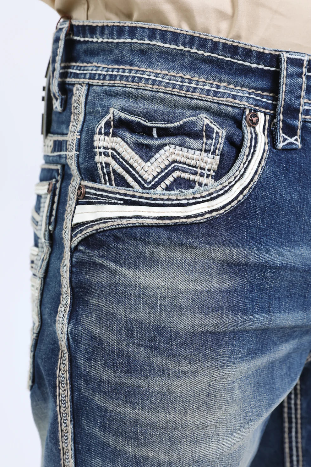 PLATINI Men's Slim Boot Cut Blue Jeans