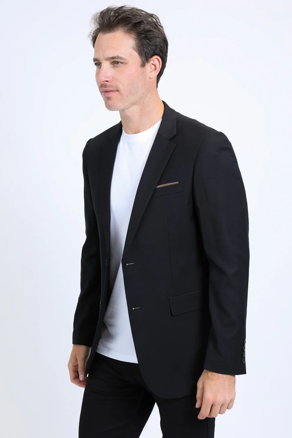 PLATINI Men's Modern Fit Stretch Date Night Black Blazer