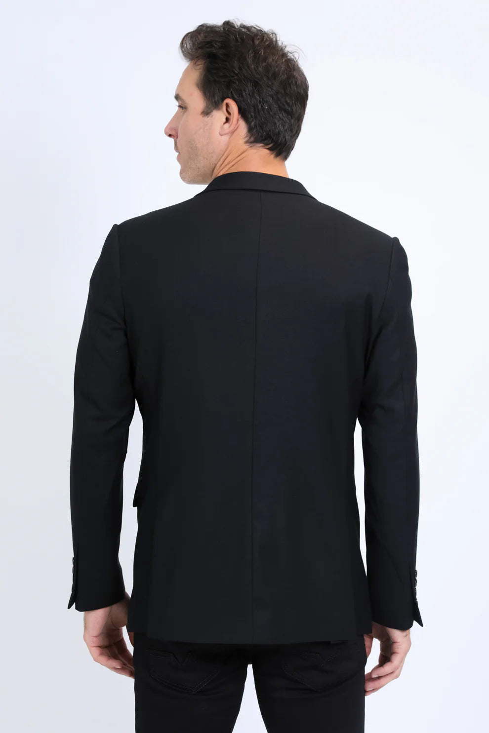 PLATINI Men's Modern Fit Stretch Date Night Black Blazer