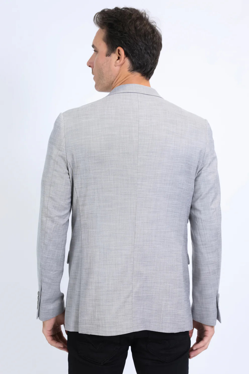 PLATINI Men's Fashion Blazer Modern Fit Stretch Grey