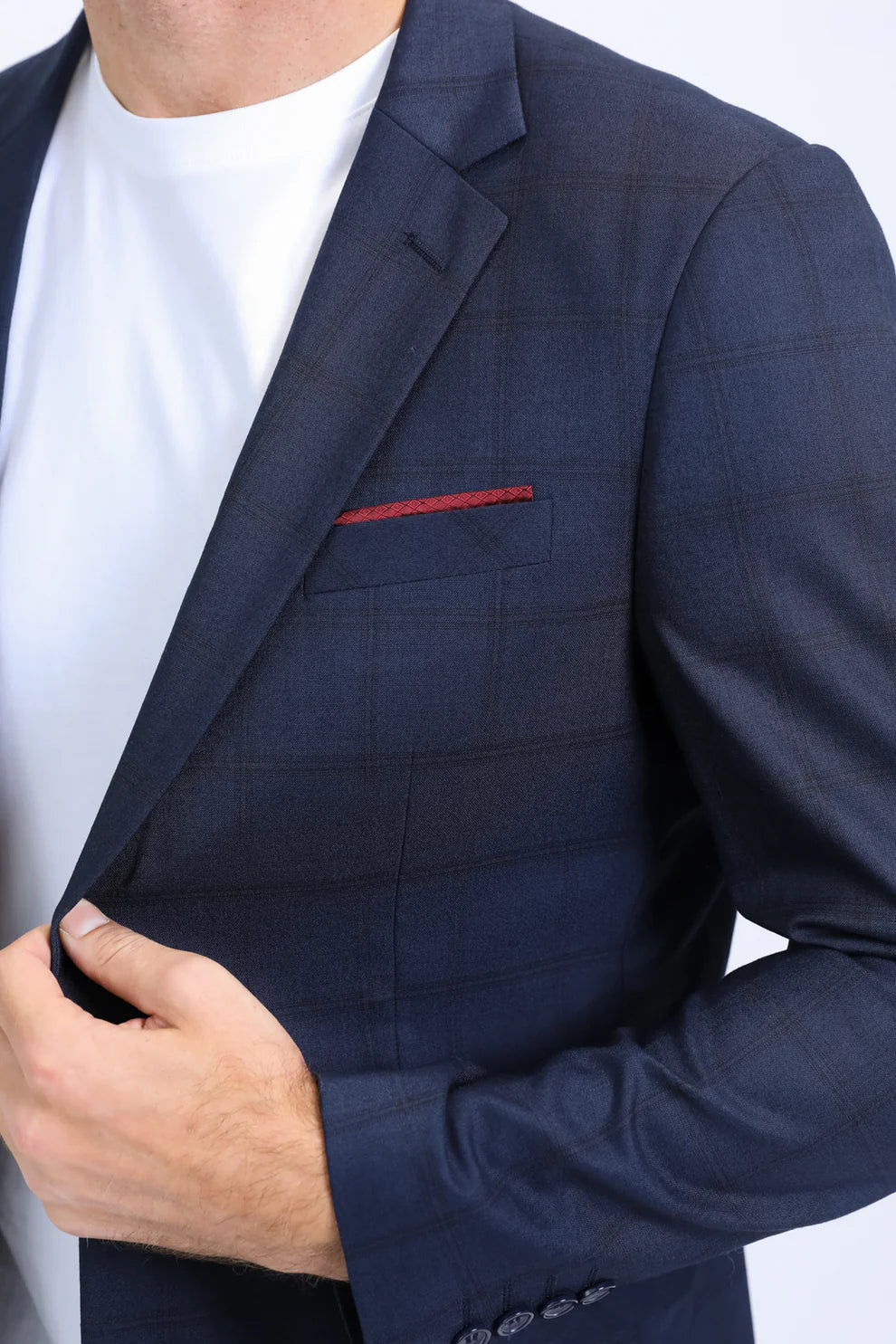 PLATINI Men's Fashion Blazer Modern Fit Stretch Navy