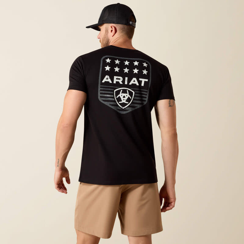 MNS Ariat Stripe Patriotic Badge T-Shirt