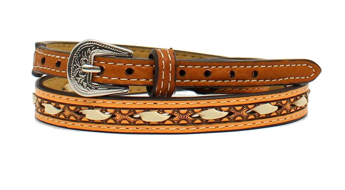 TWISTER Brown Leather Rawhide Lacing Hatband