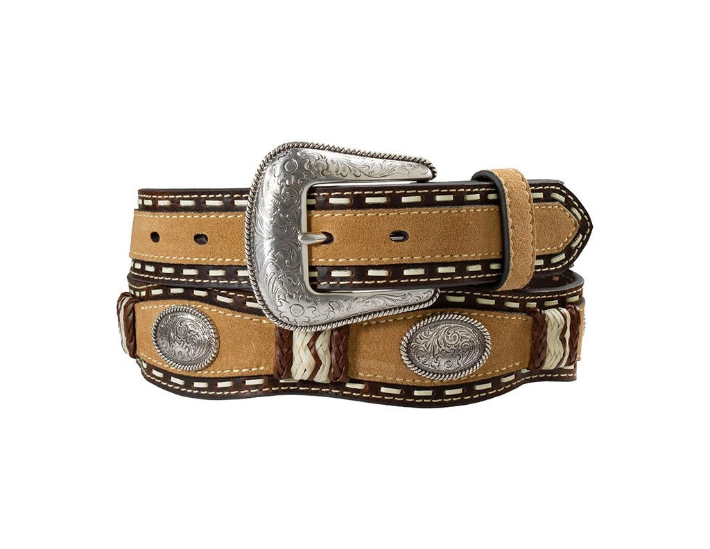 3D Boys Belt 1 1/4 Star Conchos Brown