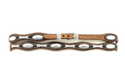 TWISTER Leather Scalloped Concho Hatband