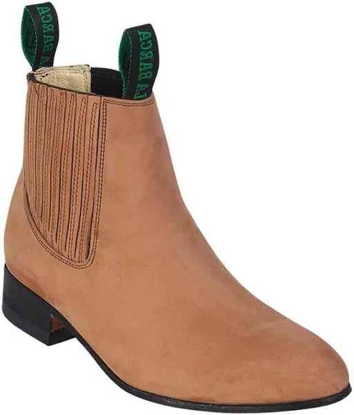 LA BARCA Men's Botin Charro BK Topo Suede