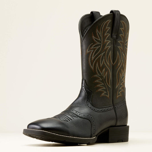 ARIAT MENS SPORTS WESTERN WIDE SQUARE TOE BOOT
