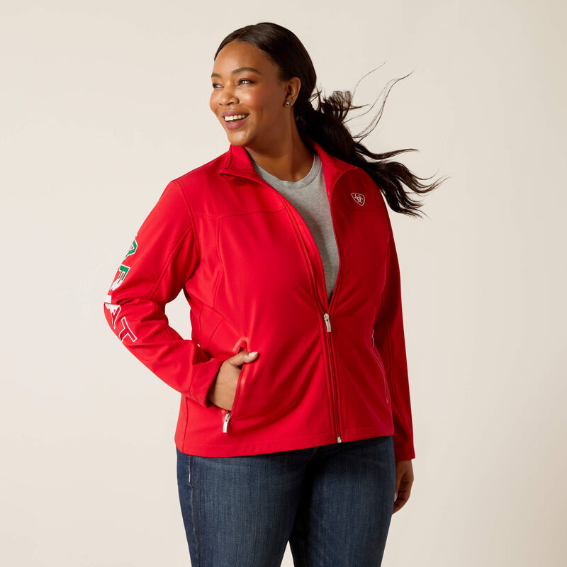 ARIAT WOMENS CLASSIC TEAM SOFTSHELL MEXICO JACKET RED
