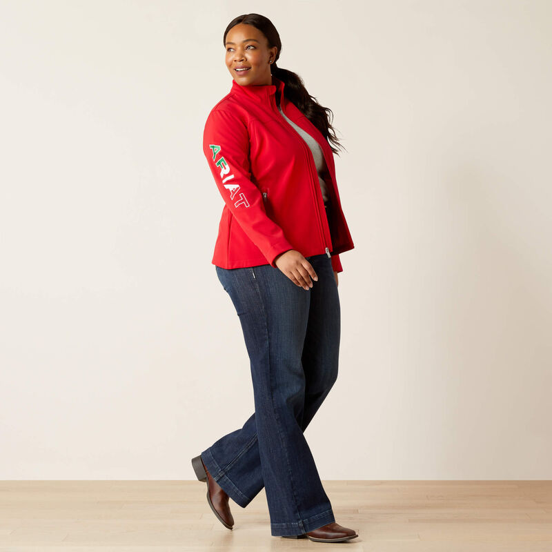 ARIAT WOMENS CLASSIC TEAM SOFTSHELL MEXICO JACKET RED