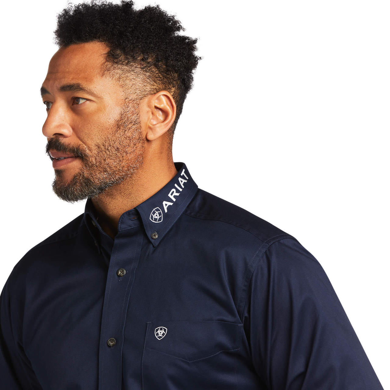 ARIAT MEN’S TEAM LOGO American Flag Fitted Long Sleeve Shirt