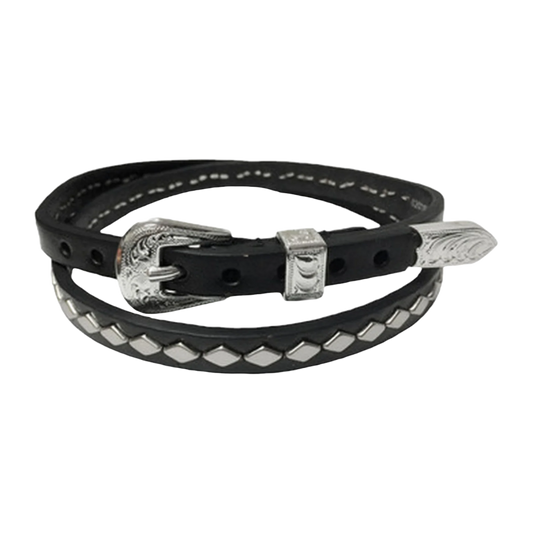 TWISTER Black Leather with Silver Details