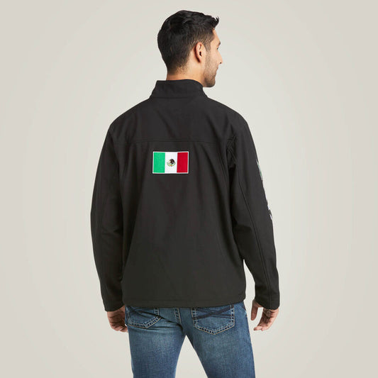 ARIAT MENS NEW TEAM SOFTSHELL MEXICO JACKET BLACK. 10031424