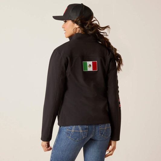 ARIAT WOMENS CLASSIC TEAM MEXICO SOFTSHELL JACKET BLACK