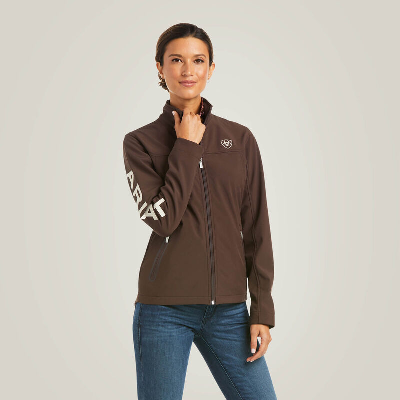 ARIAT WOMENS  NEW TEAM SOFTSHELL JACKET COFFEE BEAN