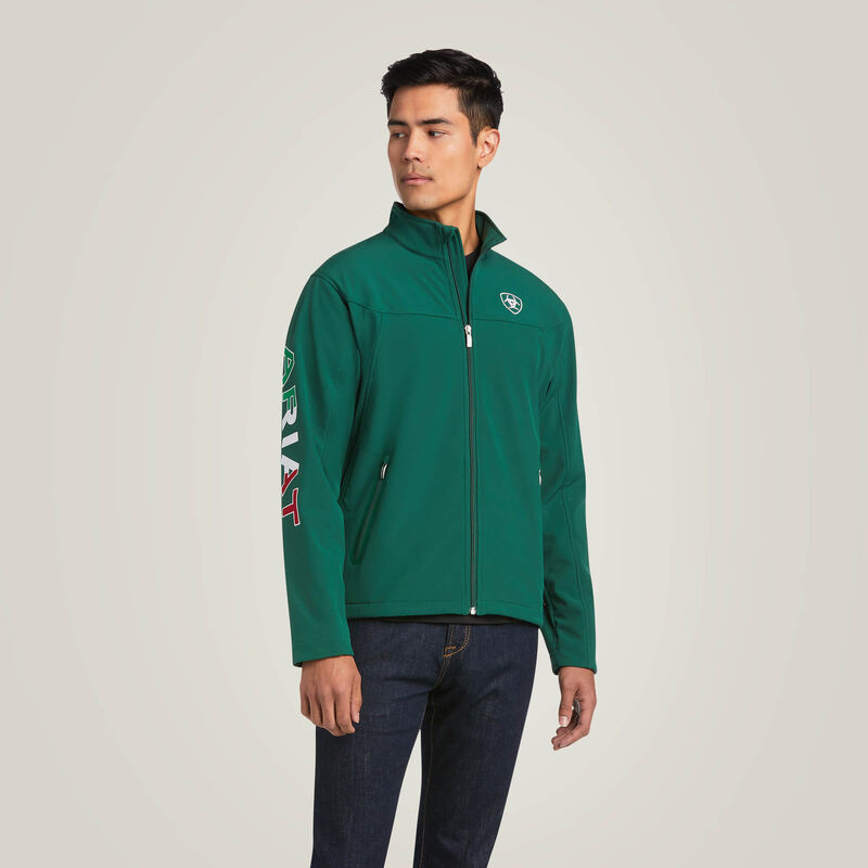 ARIAT Men’s New Team Softshell Mexico Jacket Green