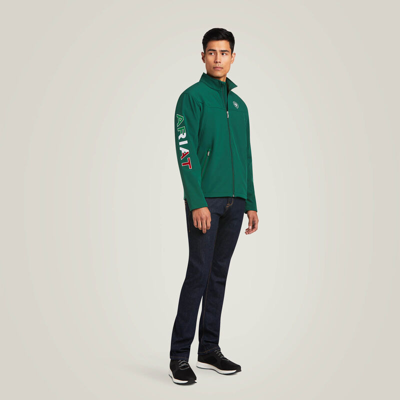 ARIAT Men’s New Team Softshell Mexico Jacket Green