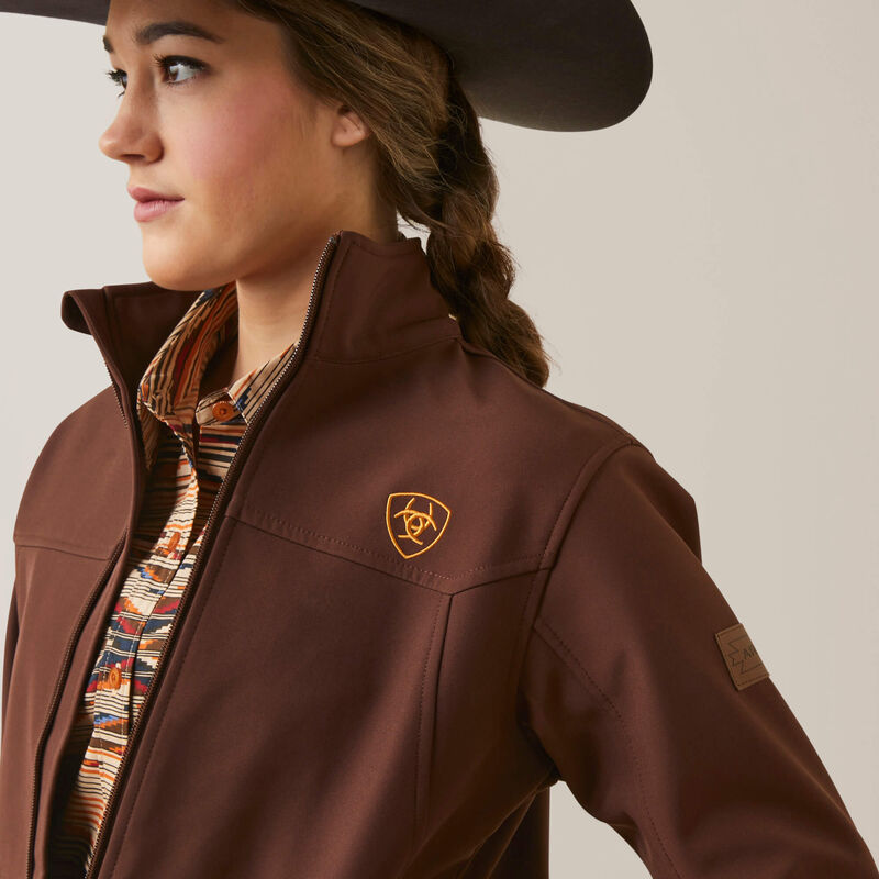 ARIAT WOMENS  NEW TEAM SOFTSHELL CHIMAYO JACKET SHAVED CHOCOLATE