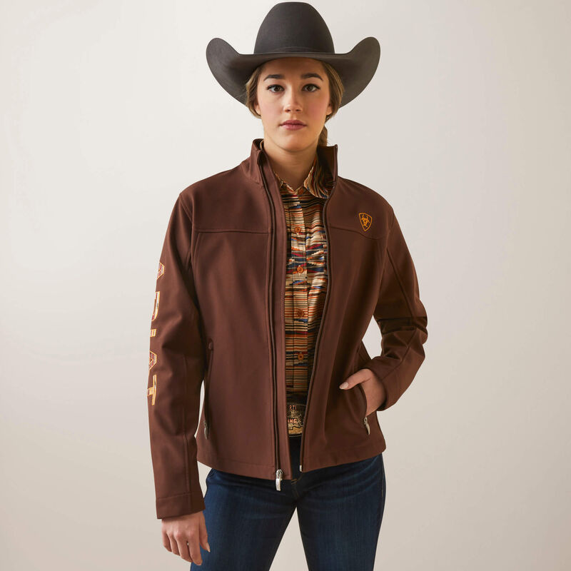 ARIAT WOMENS  NEW TEAM SOFTSHELL CHIMAYO JACKET SHAVED CHOCOLATE